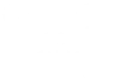 Logo Caffè del Borgo bianco con scritta e tazza fumante dentro un arco